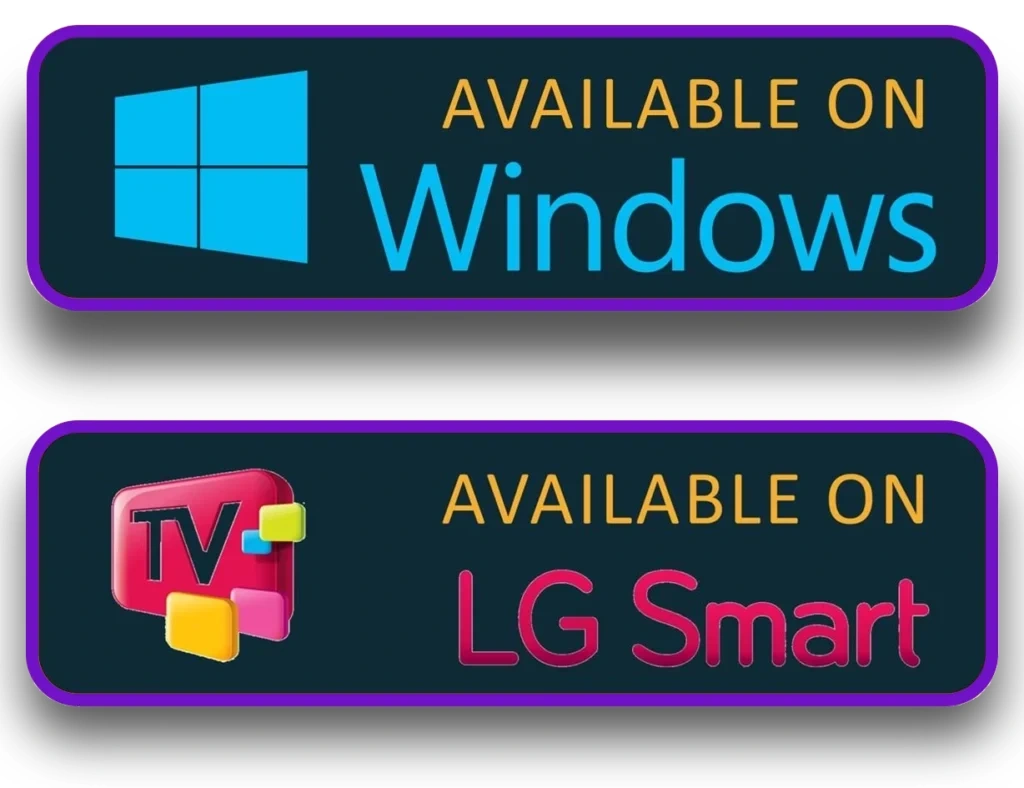 "A set of digital graphics displaying various device compatibility options for IPTV streaming services, including iOS, Android, Smart TV, Windows, Fire TV, Chrome, MAG Box, and LG Smart TV. These icons highlight the availability of IPTV SHARK Premium IPTV Subscription on multiple platforms, ensuring seamless access to live TV, movies, and sports across different devices."