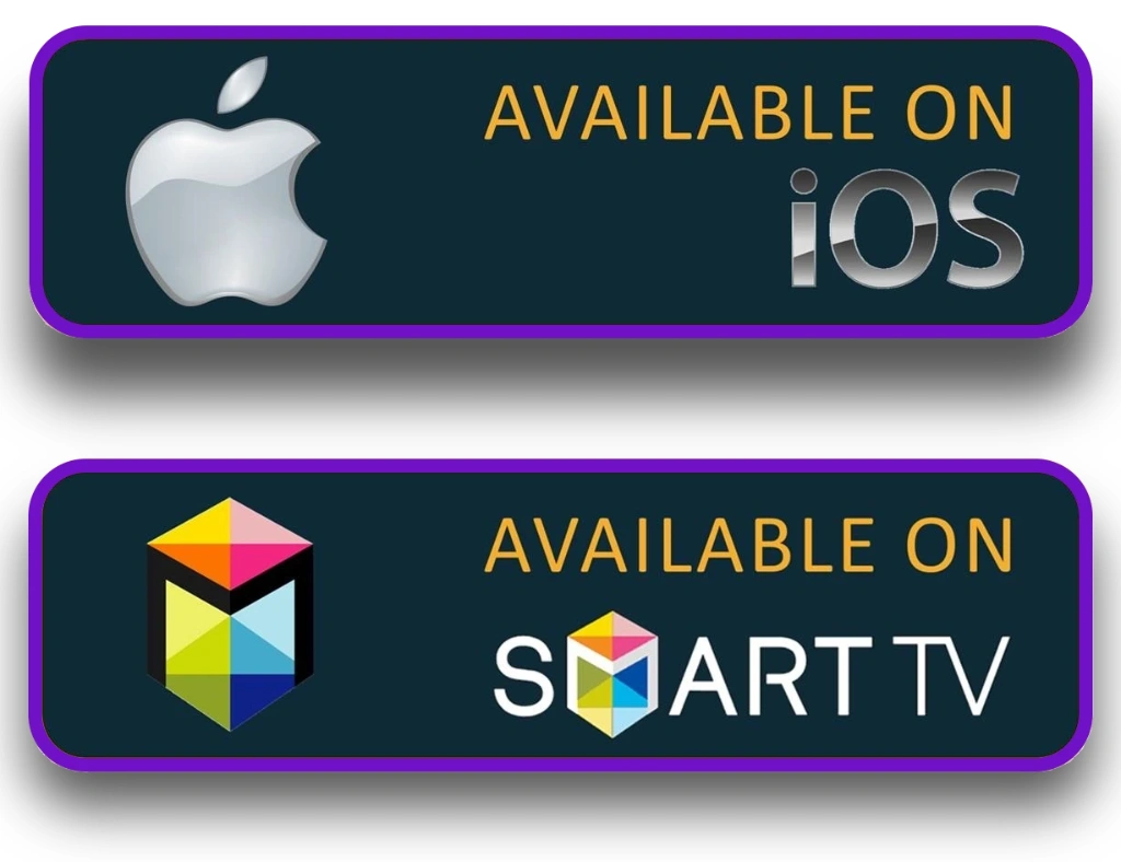 "A set of digital graphics displaying various device compatibility options for IPTV streaming services, including iOS, Android, Smart TV, Windows, Fire TV, Chrome, MAG Box, and LG Smart TV. These icons highlight the availability of IPTV SHARK Premium IPTV Subscription on multiple platforms, ensuring seamless access to live TV, movies, and sports across different devices."