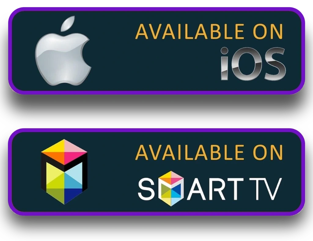 IPTV service available on multiple devices and platforms including Windows, LG Smart TV, iOS, Smart TV, Android, MAG Box, Fire TV, and Google Chrome—ensuring cross-platform compatibility for seamless streaming."