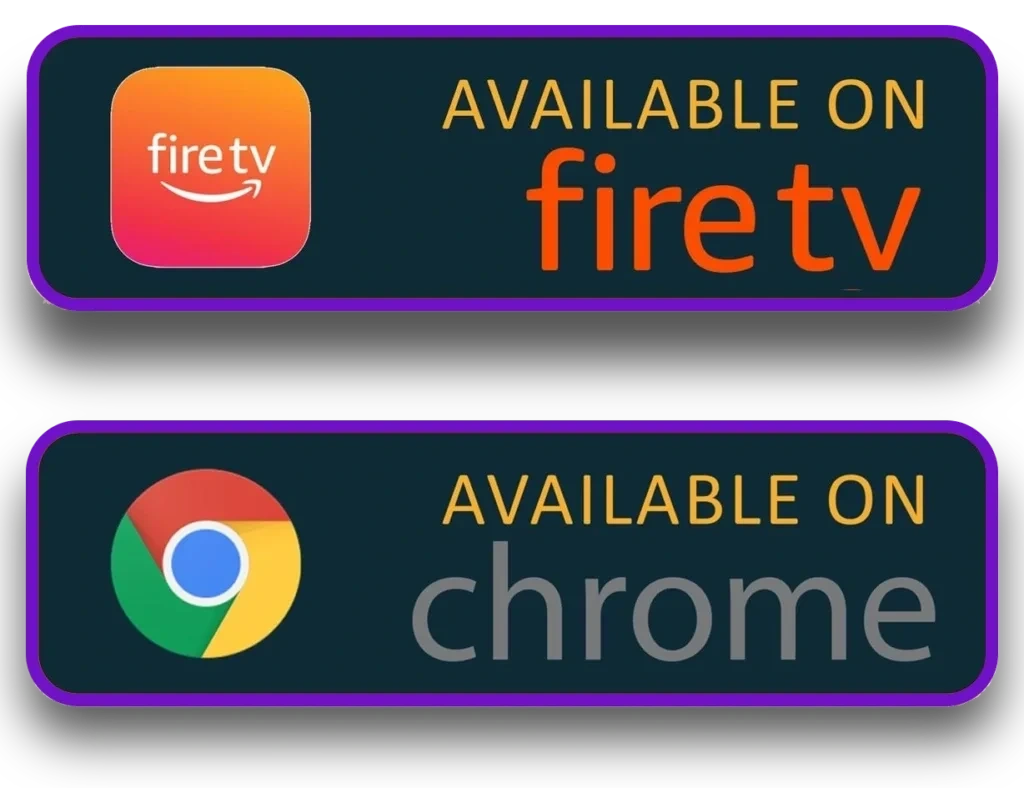 IPTV service available on multiple devices and platforms including Windows, LG Smart TV, iOS, Smart TV, Android, MAG Box, Fire TV, and Google Chrome—ensuring cross-platform compatibility for seamless streaming."
