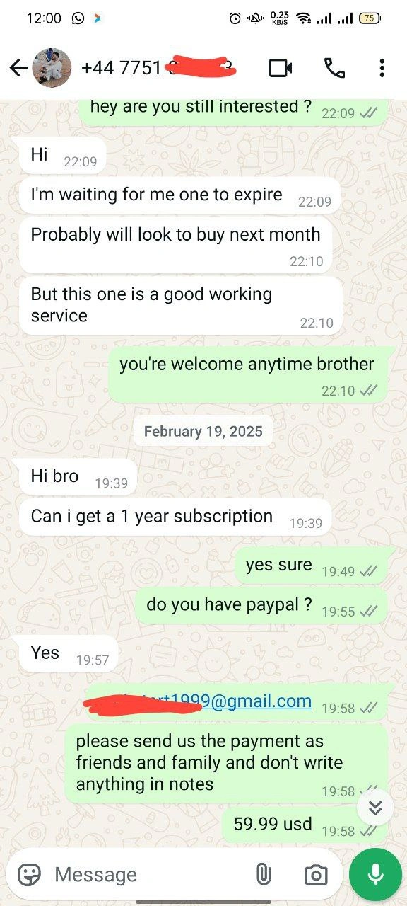 WhatsApp chats showing real IPTV customer interactions, including subscription requests, custom playlist support, device compatibility questions, and payment confirmations—highlighting reliable service and responsive communication.